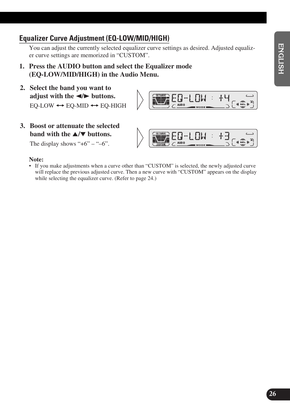Equalizer curve adjustment (eq-low/mid/high) | Pioneer DEH-P3150-B User Manual | Page 27 / 116