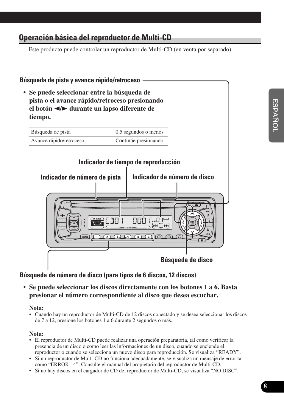 Operación básica del reproductor de multi-cd | Pioneer DEH-P3150-B User Manual | Page 47 / 116