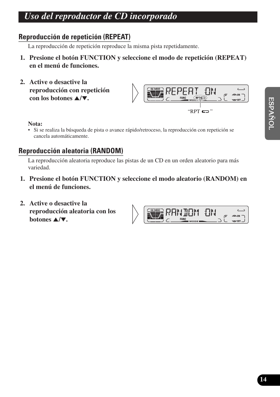 Uso del reproductor de cd incorporado | Pioneer DEH-P3150-B User Manual | Page 53 / 116