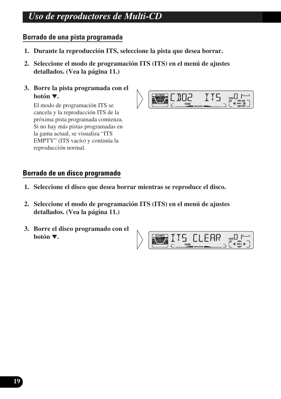 Borrado de una pista programada, Borrado de un disco programado, Título de disco | Ingreso de título de disco (title in), Uso de reproductores de multi-cd | Pioneer DEH-P3150-B User Manual | Page 58 / 116