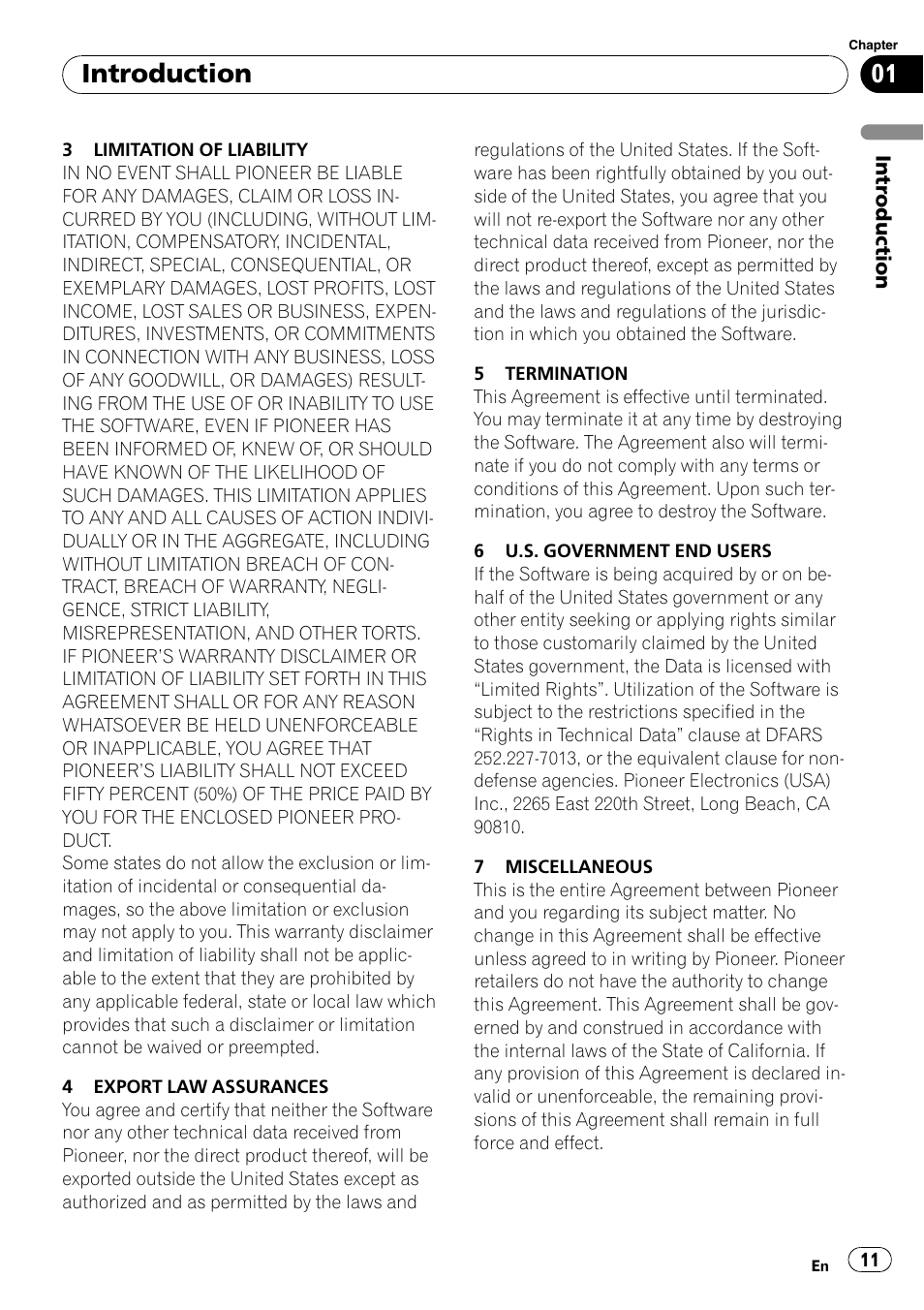 Introduction | Pioneer AVIC-X9115BT User Manual | Page 11 / 215