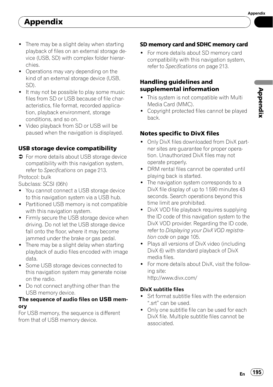 Appendix | Pioneer AVIC-X9115BT User Manual | Page 195 / 215