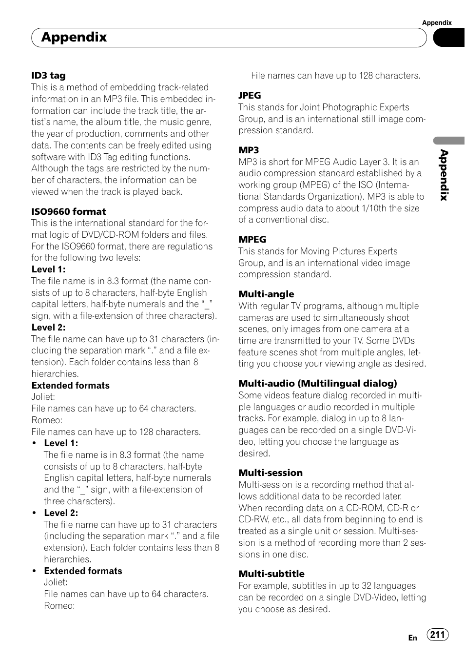 Appendix | Pioneer AVIC-X9115BT User Manual | Page 211 / 215