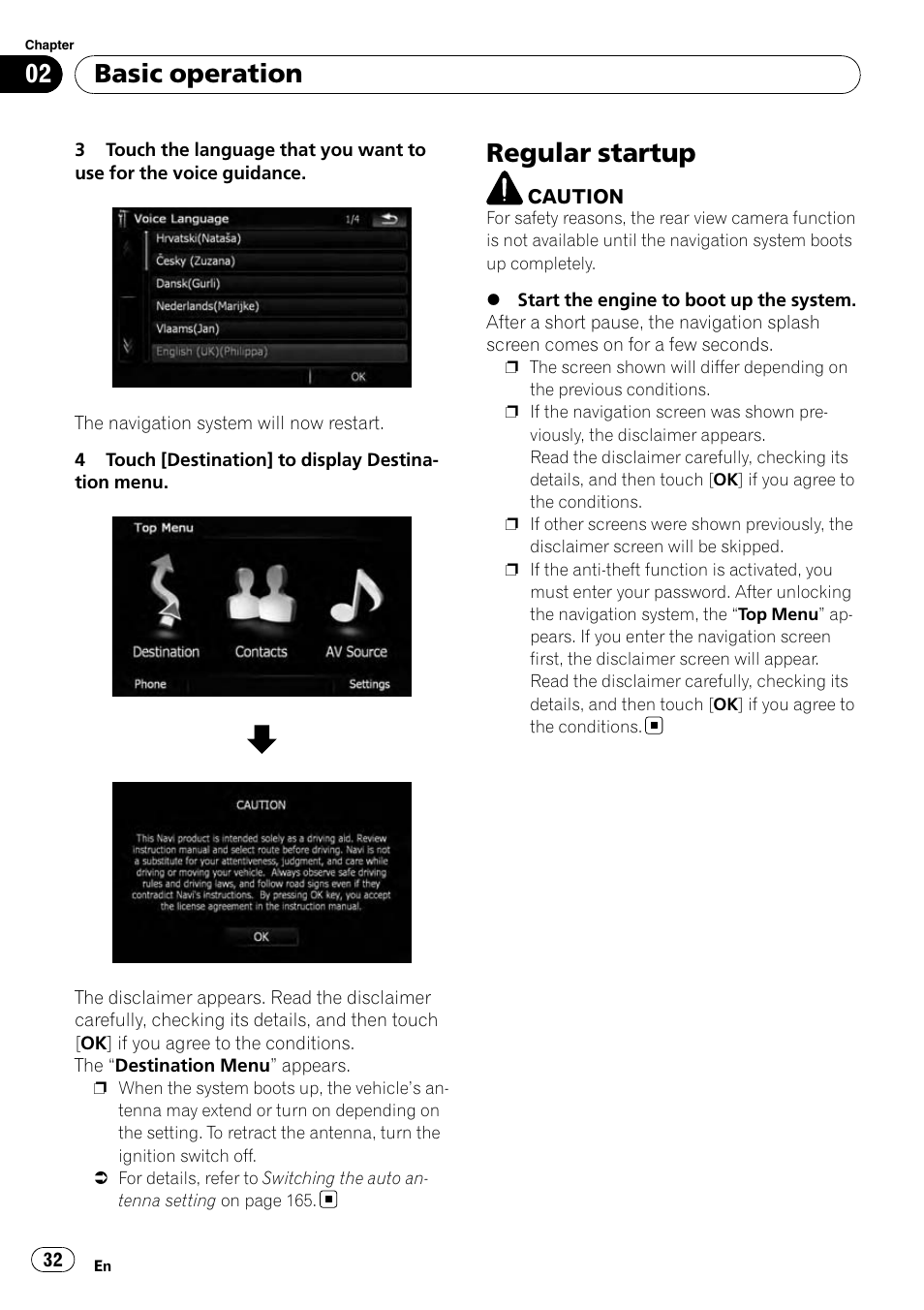 Regular startup, Basic operation | Pioneer AVIC-X9115BT User Manual | Page 32 / 215