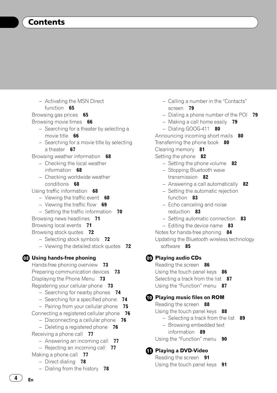 Pioneer AVIC-X9115BT User Manual | Page 4 / 215