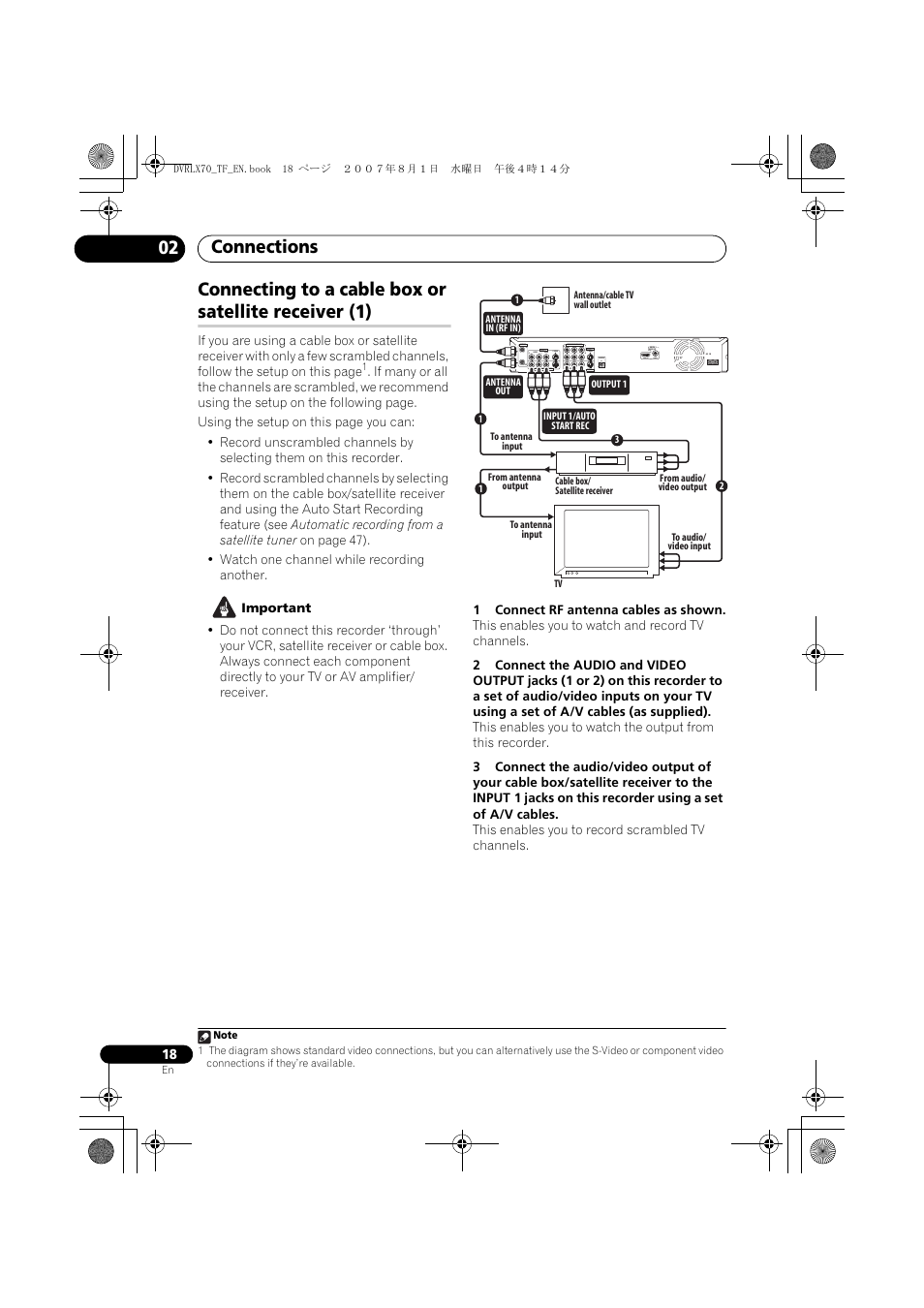 Connections 02, Coaxial hdmi out | Pioneer DVR-LX70 User Manual | Page 18 / 139