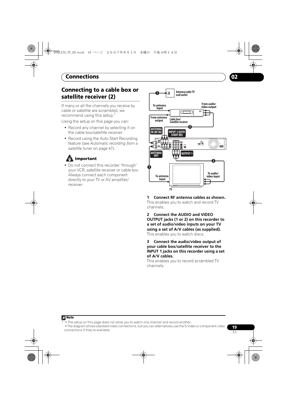 Connections, Coaxial hdmi out | Pioneer DVR-LX70 User Manual | Page 19 / 139
