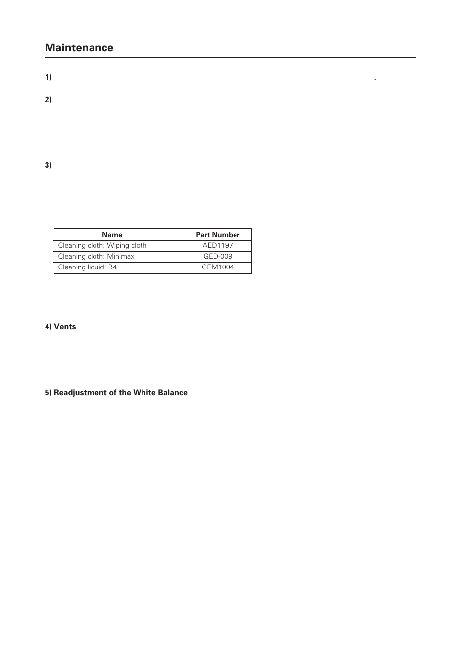 Maintenance | Pioneer PDP-505CMX Plasma Display Panel RS-232 User Manual | Page 20 / 22