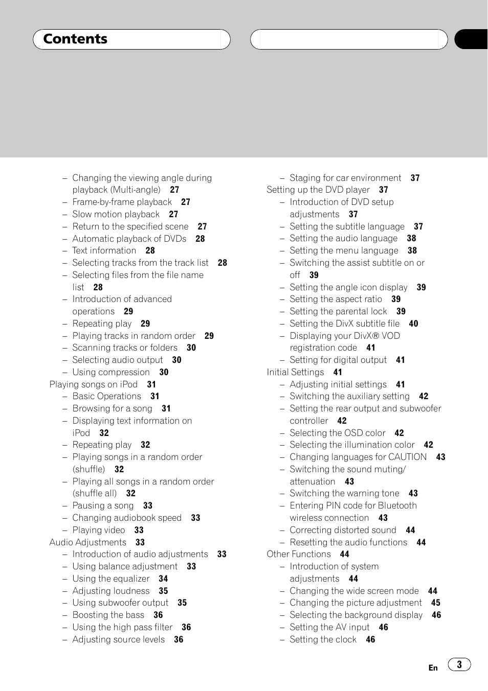 Pioneer AVH-P5900D User Manual | Page 3 / 106