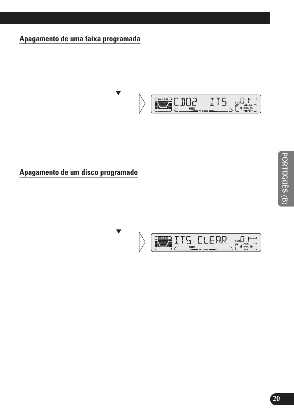 Apagamento de uma faixa programada, Apagamento de um disco programado | Pioneer DEH-P4150 User Manual | Page 105 / 128