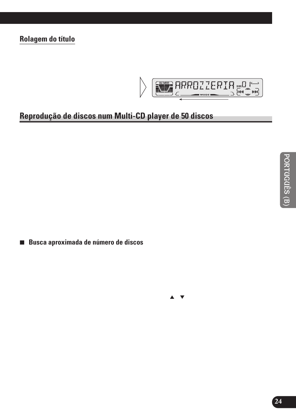 Rolagem do título, Reprodução de discos num multi-cd, Player de 50 discos | Pioneer DEH-P4150 User Manual | Page 109 / 128