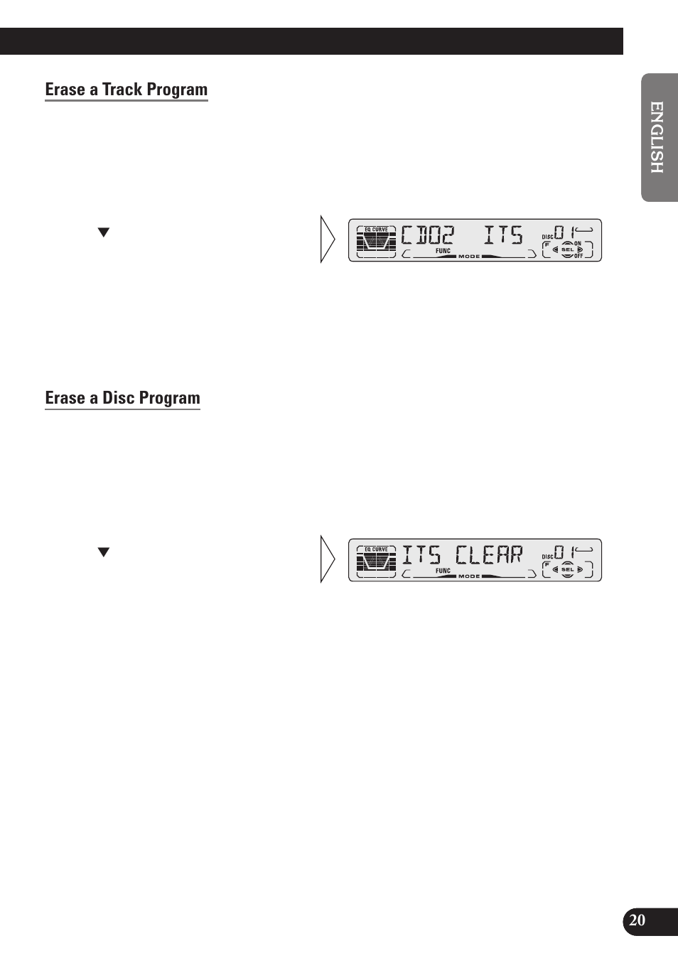 Erase a track program, Erase a disc program, A title (english) | Pioneer DEH-P4150 User Manual | Page 21 / 128