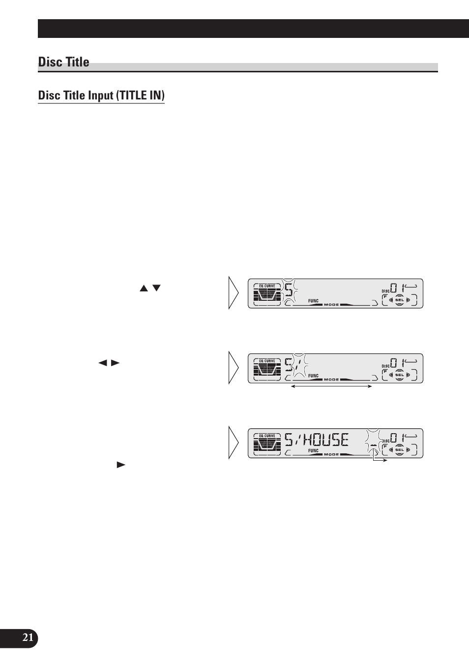 Disc title, Disc title input (title in), Using multi-cd players | Pioneer DEH-P4150 User Manual | Page 22 / 128
