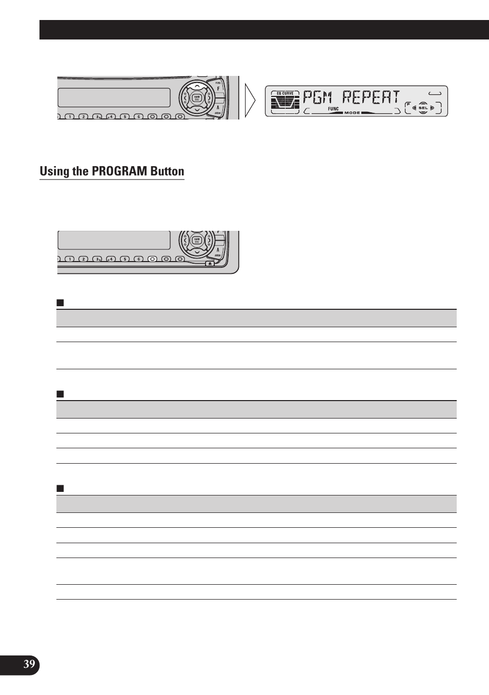 Using the program button, Other functions | Pioneer DEH-P4150 User Manual | Page 40 / 128