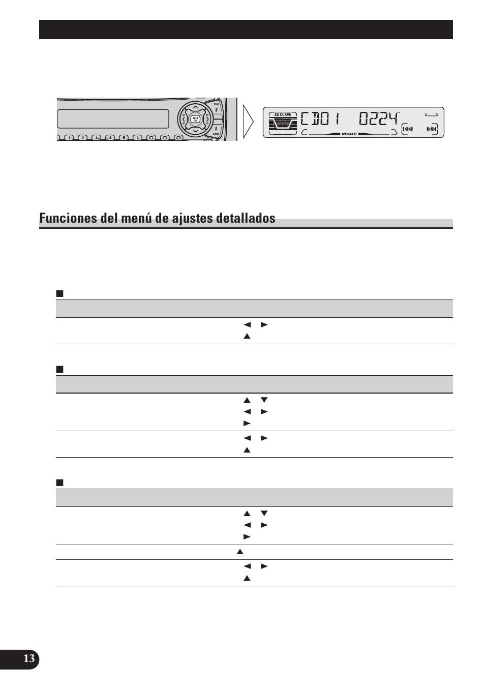 Funciones del menú de ajustes detallados, Operación básica | Pioneer DEH-P4150 User Manual | Page 56 / 128