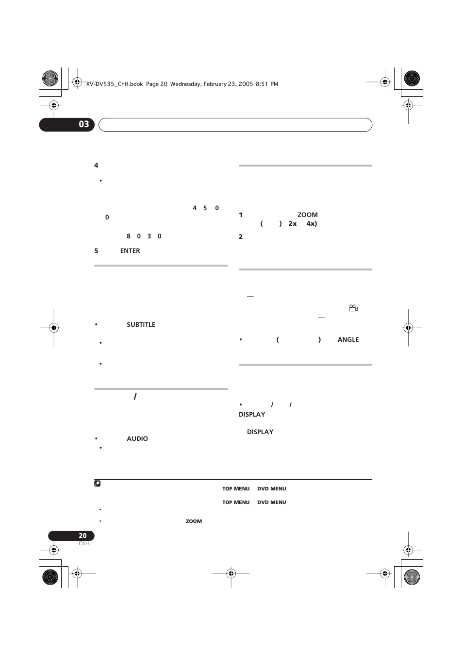 Pioneer XV-DV535 User Manual | Page 74 / 109