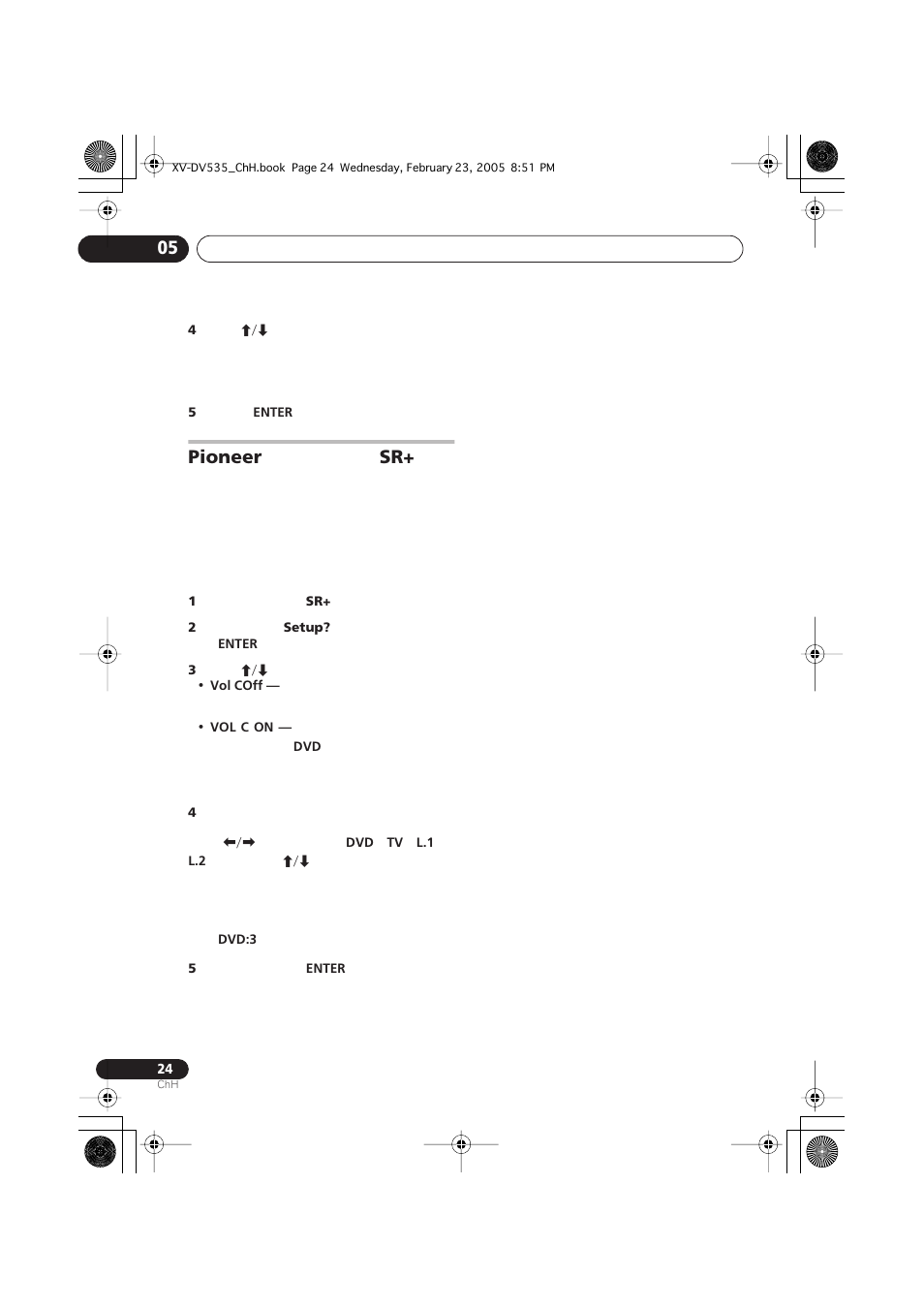 Pioneer sr | Pioneer XV-DV535 User Manual | Page 78 / 109