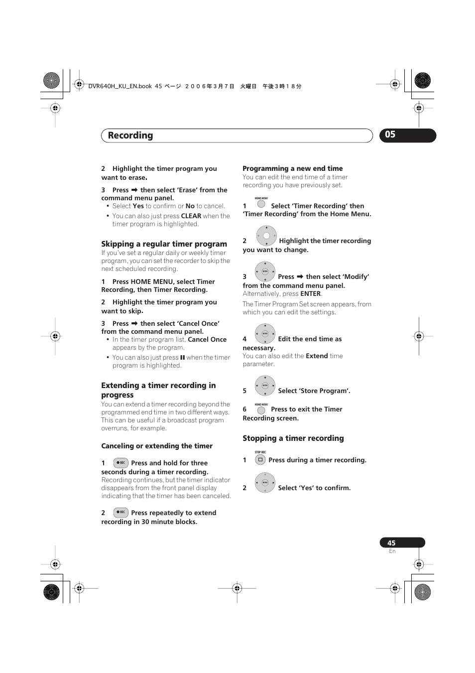 Recording 05 | Pioneer DVR-540H-S User Manual | Page 45 / 135