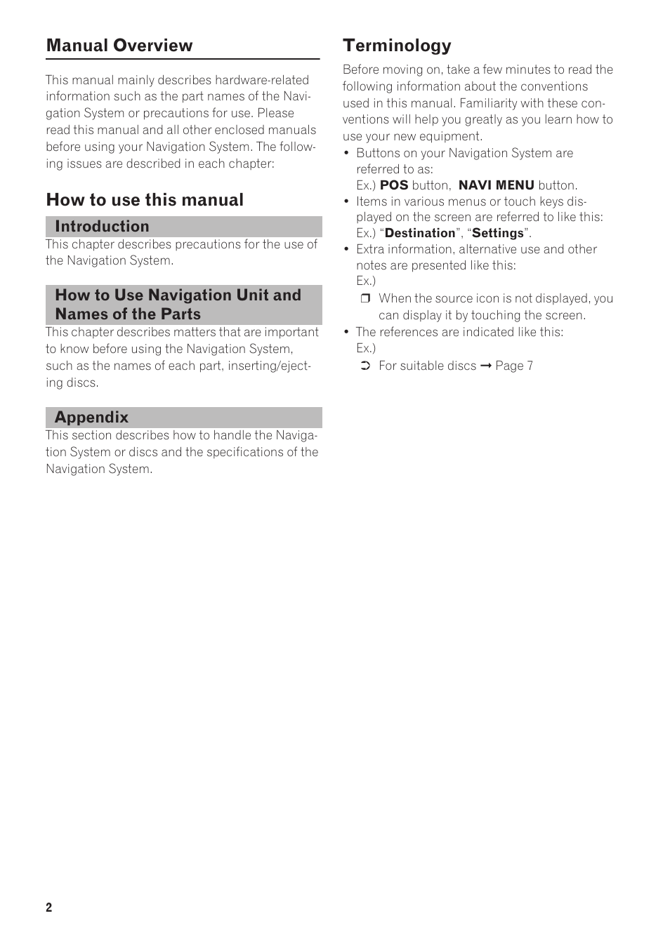 Manual overview, How to use this manual terminology | Pioneer AVIC-N1 User Manual | Page 4 / 28