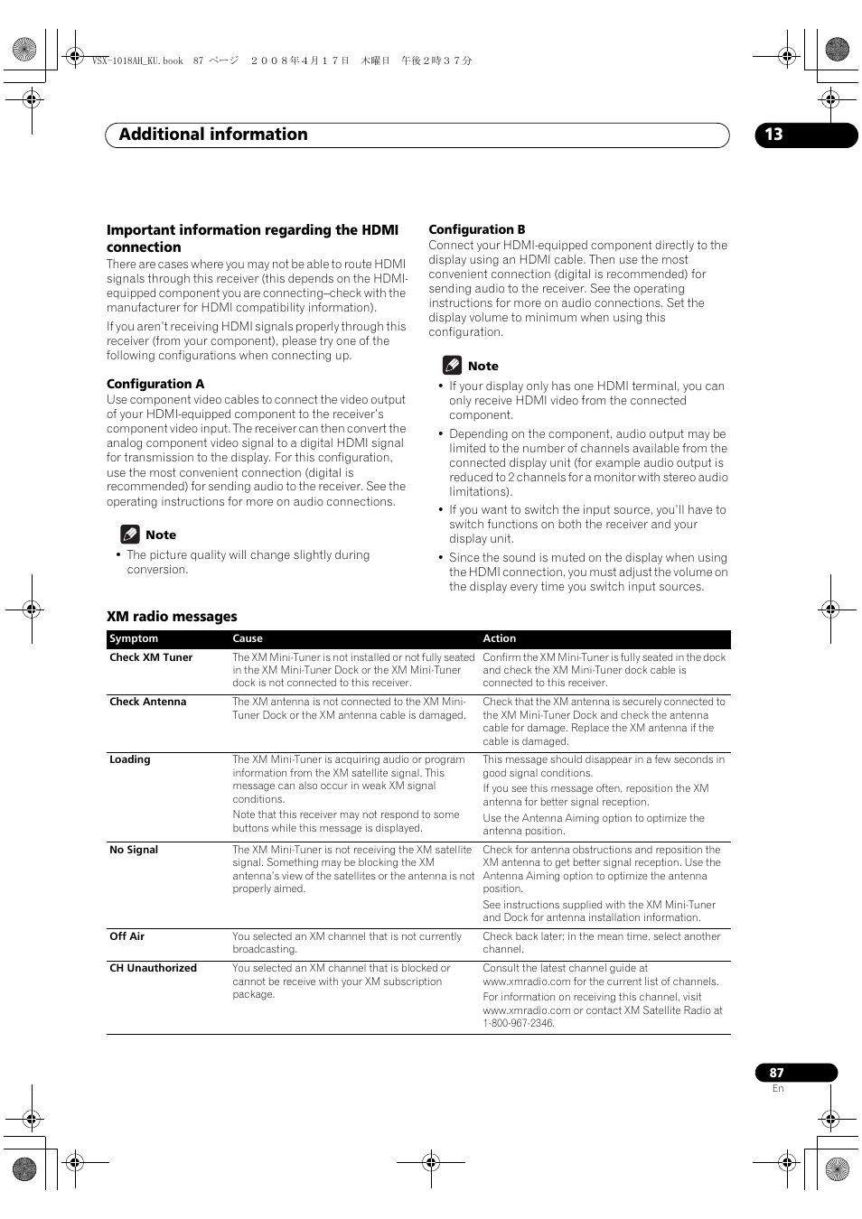 Additional information 13 | Pioneer VSX-1018AH-K 7 User Manual | Page 87 / 100