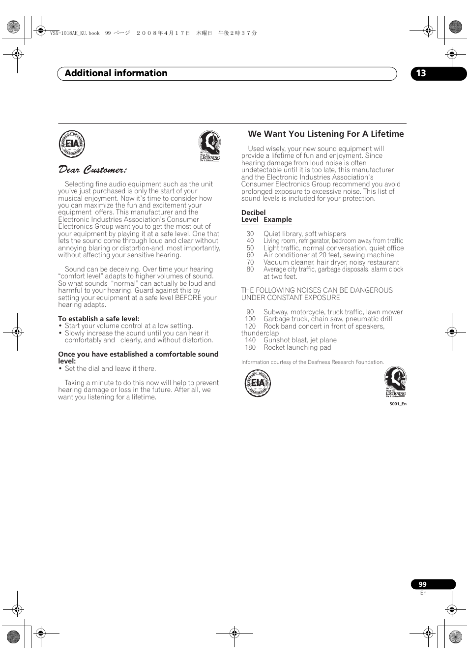 Additional information 13 | Pioneer VSX-1018AH-K 7 User Manual | Page 99 / 100