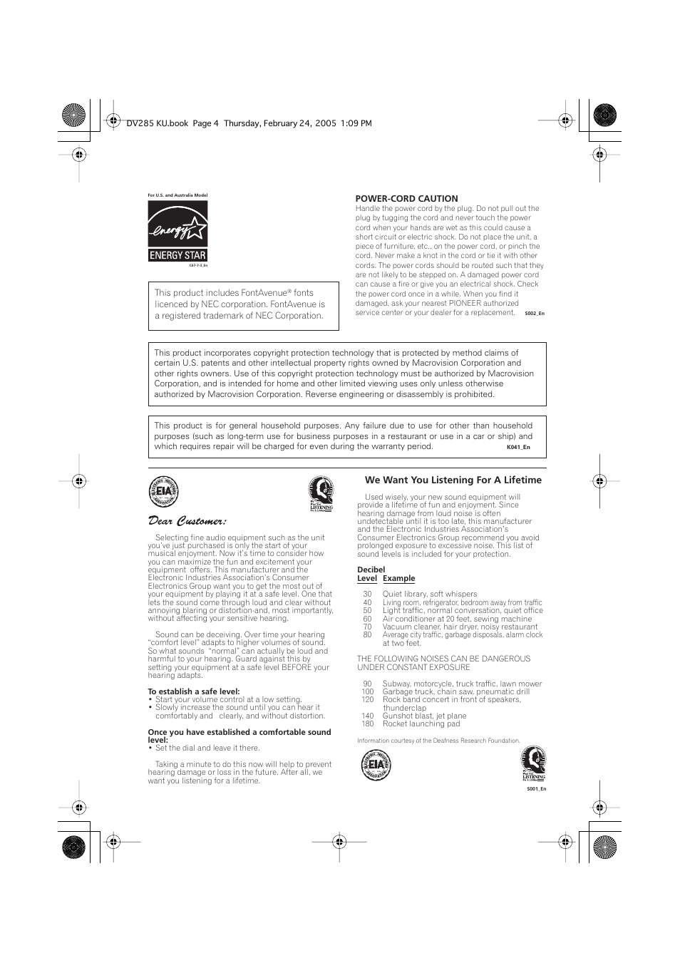 Pioneer DV-280-S User Manual | Page 4 / 42