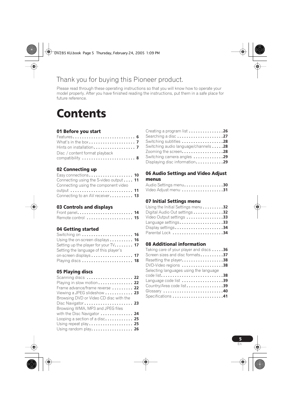 Pioneer DV-280-S User Manual | Page 5 / 42