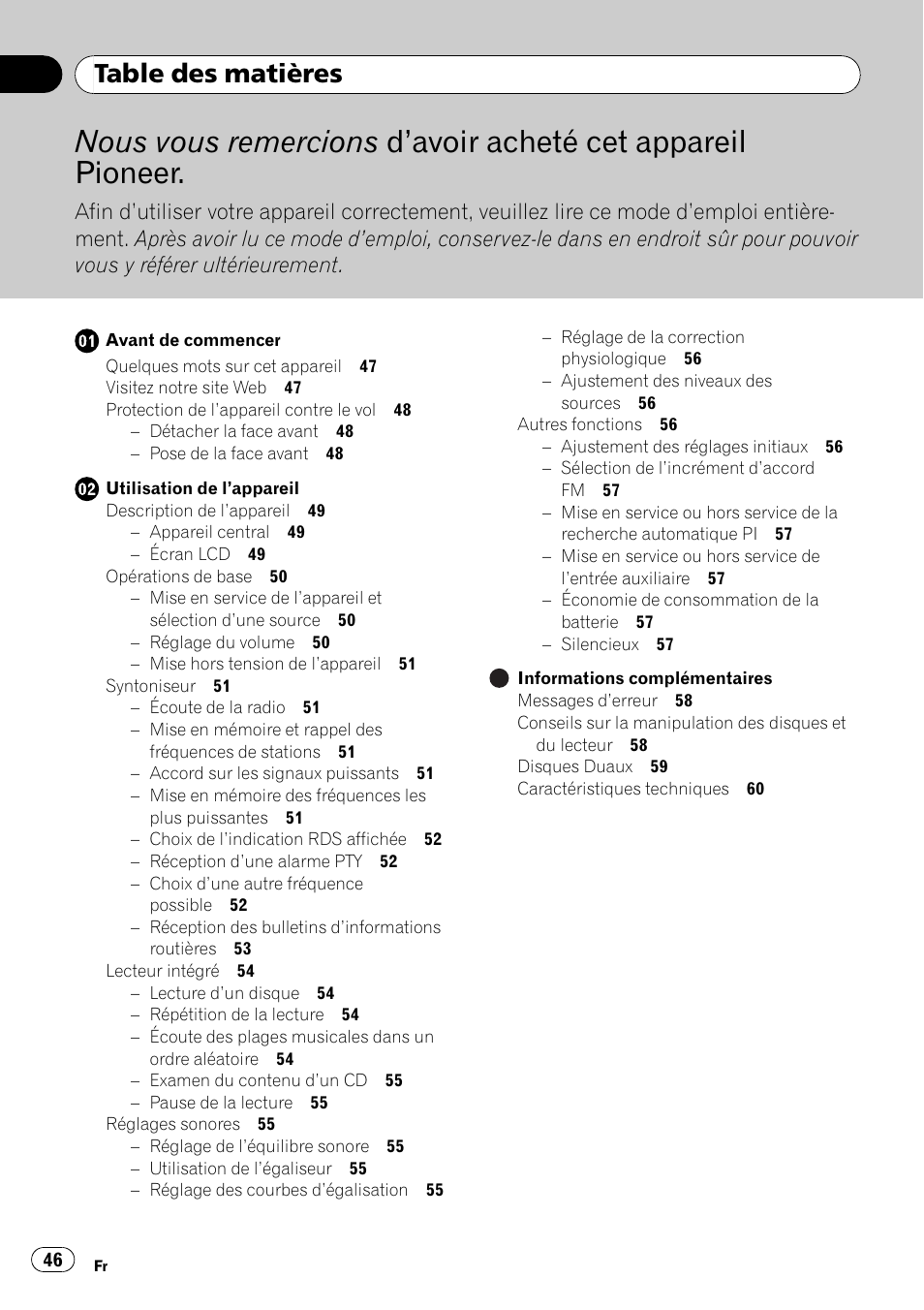 Pioneer DEH-1000E User Manual | Page 46 / 107