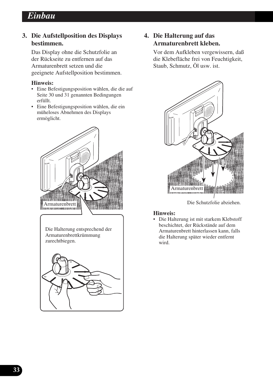 Einbau | Pioneer AVD-W6010 User Manual | Page 106 / 112