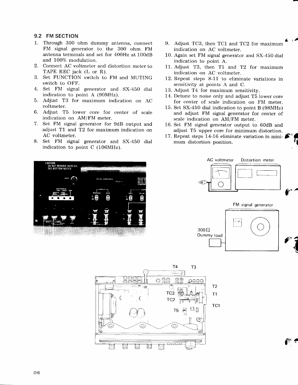 Fm section | Pioneer sx-450 User Manual | Page 9 / 12