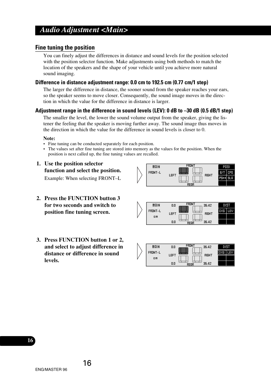 Audio adjustment <main | Pioneer RS-D7R User Manual | Page 16 / 64