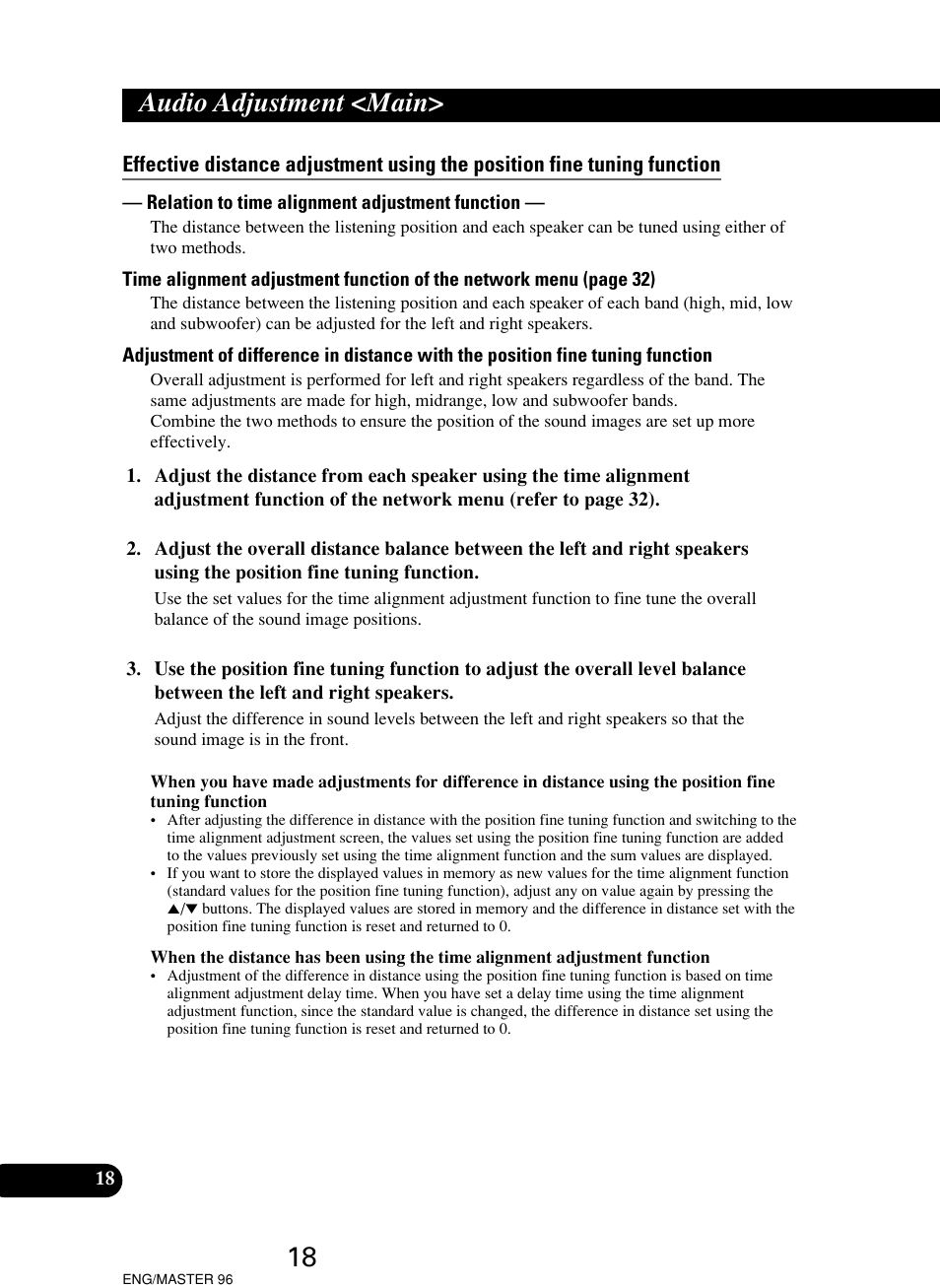 Audio adjustment <main | Pioneer RS-D7R User Manual | Page 18 / 64