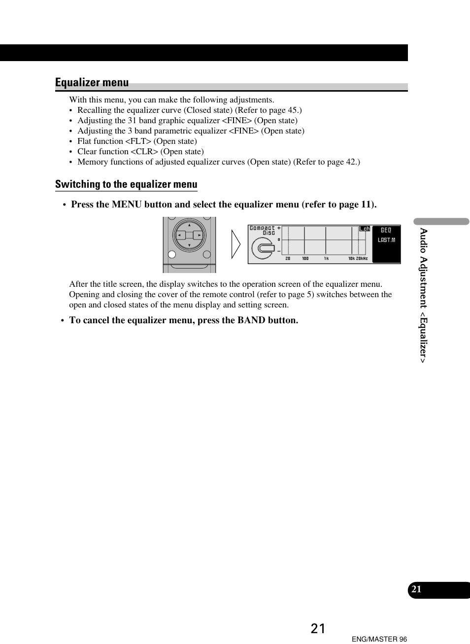 Equalizer menu | Pioneer RS-D7R User Manual | Page 21 / 64