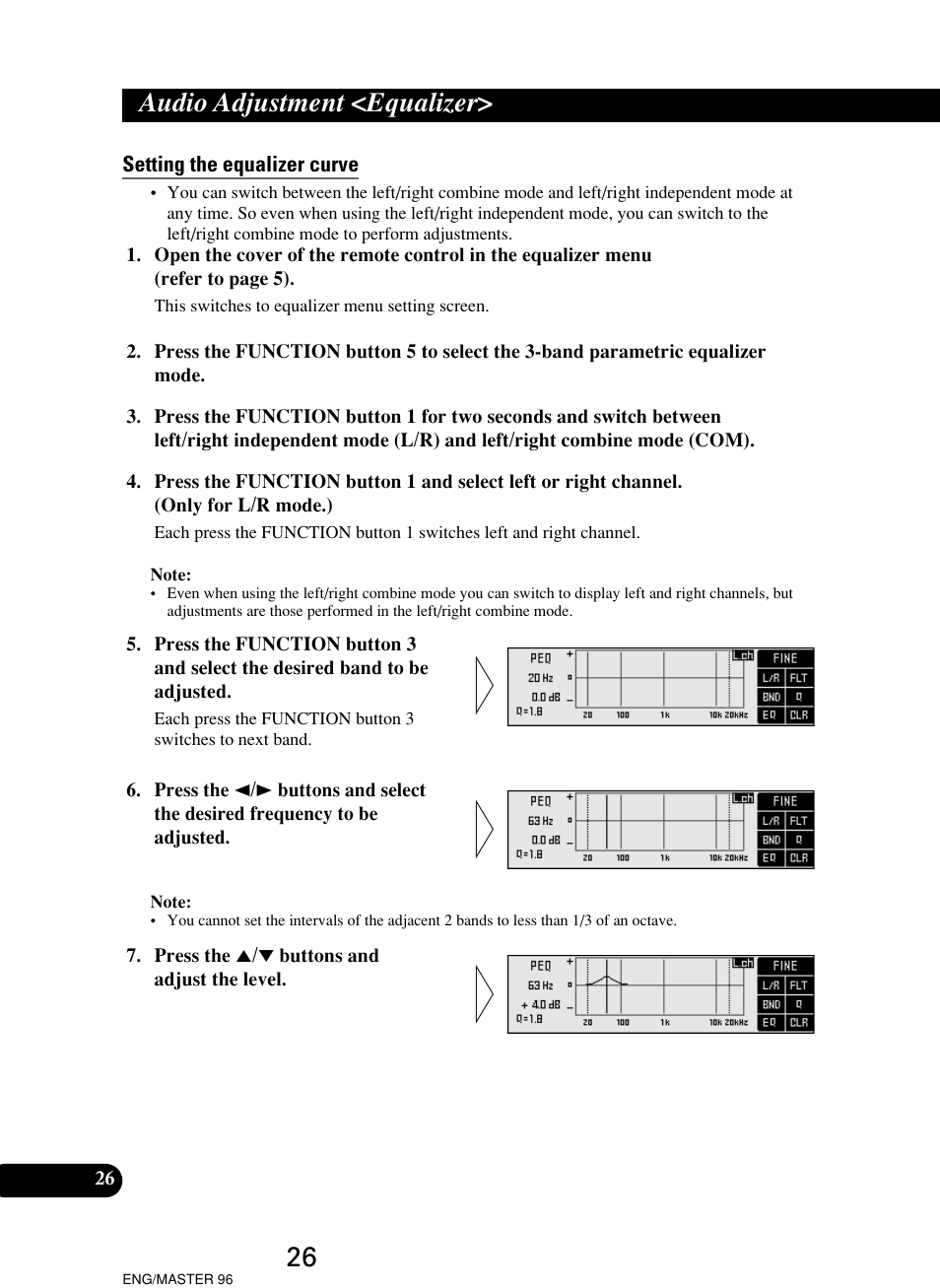 Audio adjustment <equalizer | Pioneer RS-D7R User Manual | Page 26 / 64