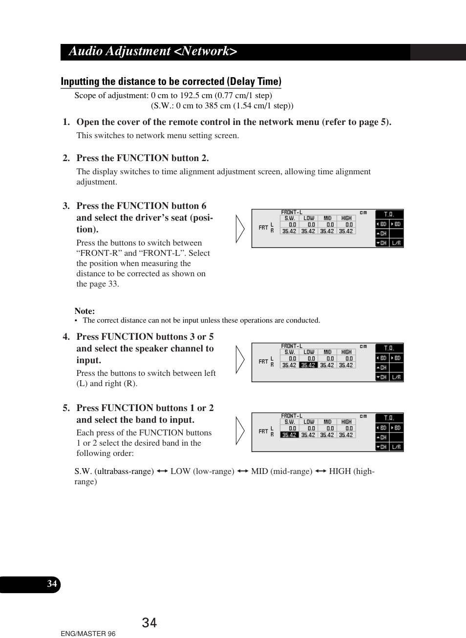 Audio adjustment <network | Pioneer RS-D7R User Manual | Page 34 / 64