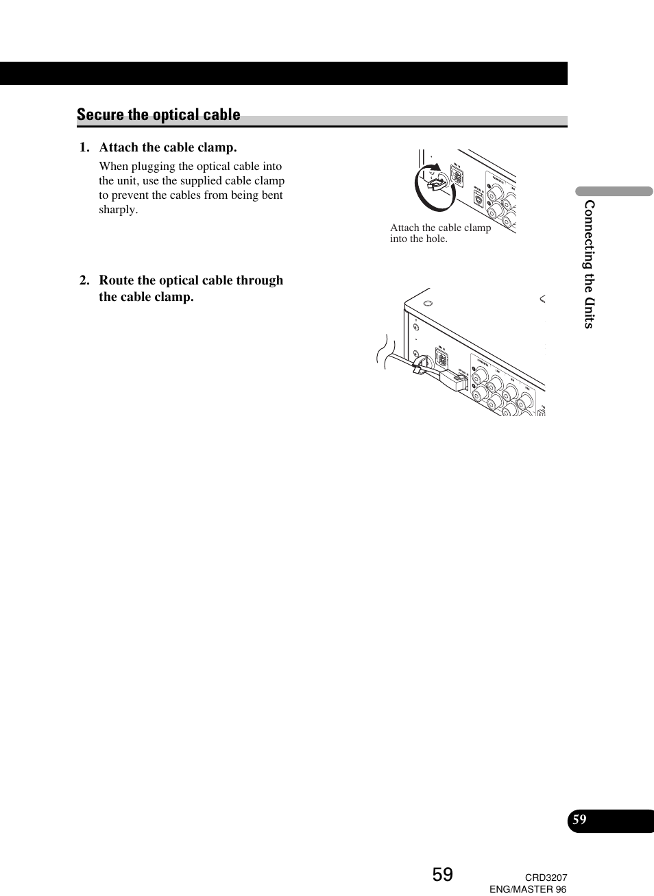 Secure the optical cable | Pioneer RS-D7R User Manual | Page 59 / 64