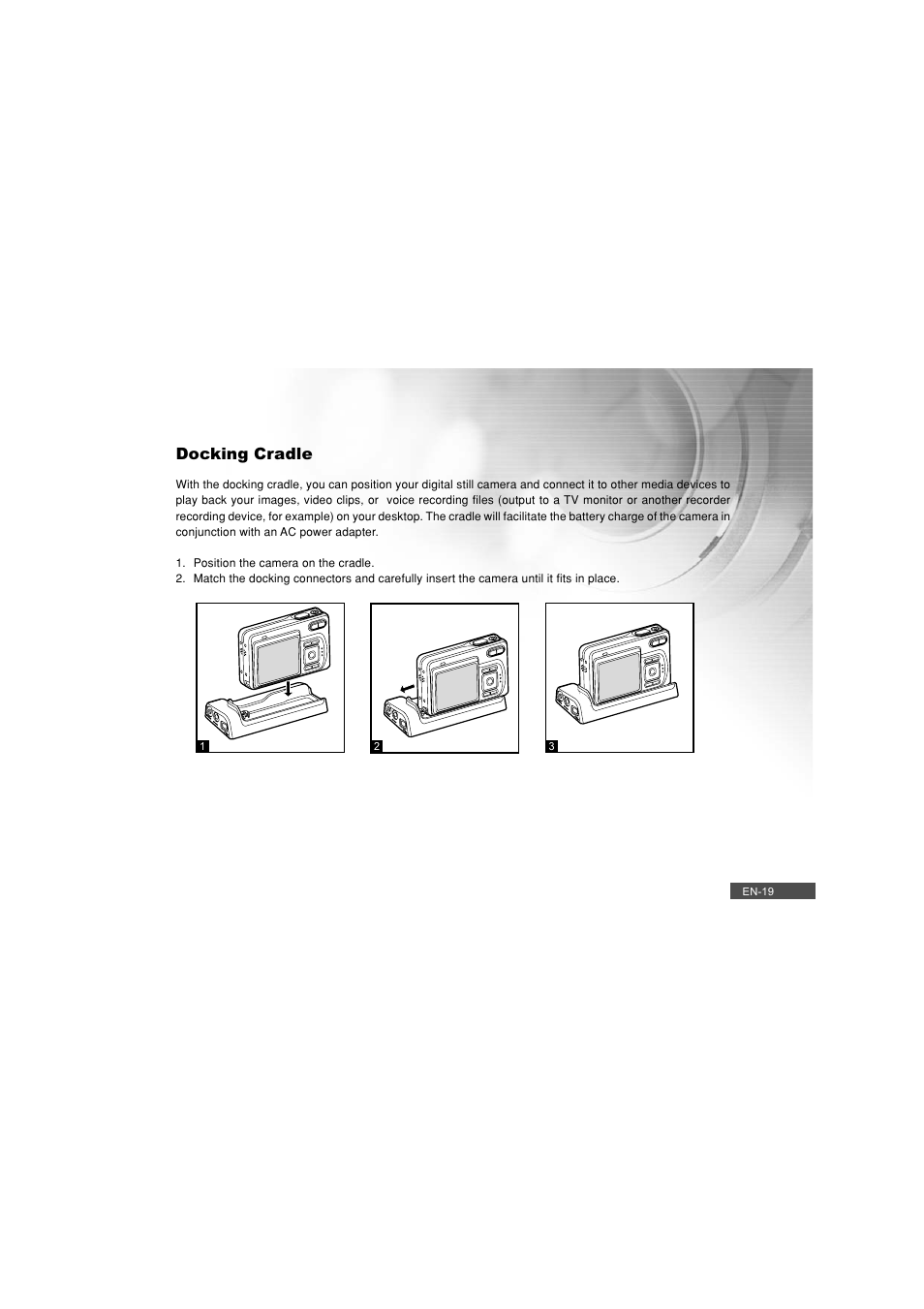Docking cradle | Pioneer DC500 User Manual | Page 19 / 110