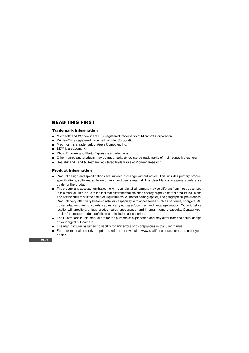 Read this first | Pioneer DC500 User Manual | Page 2 / 110