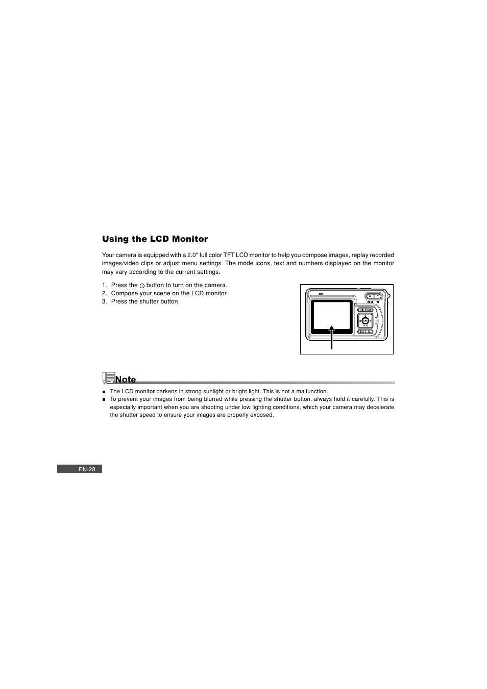 Using the lcd monitor | Pioneer DC500 User Manual | Page 28 / 110