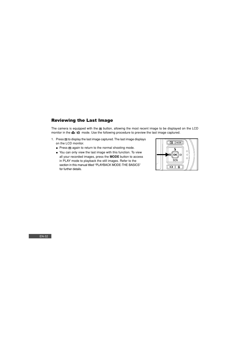 Reviewing the last image | Pioneer DC500 User Manual | Page 32 / 110