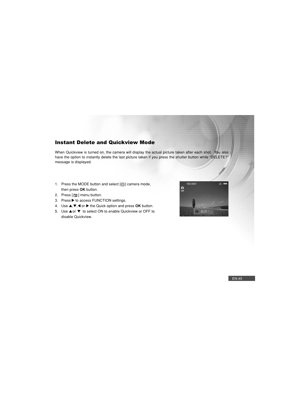 Instant delete and quickview mode | Pioneer DC500 User Manual | Page 45 / 110