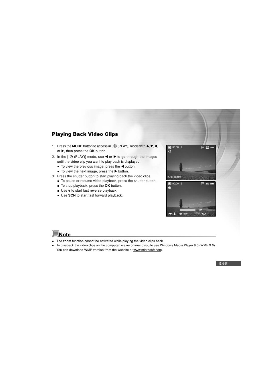 Playing back video clips | Pioneer DC500 User Manual | Page 51 / 110
