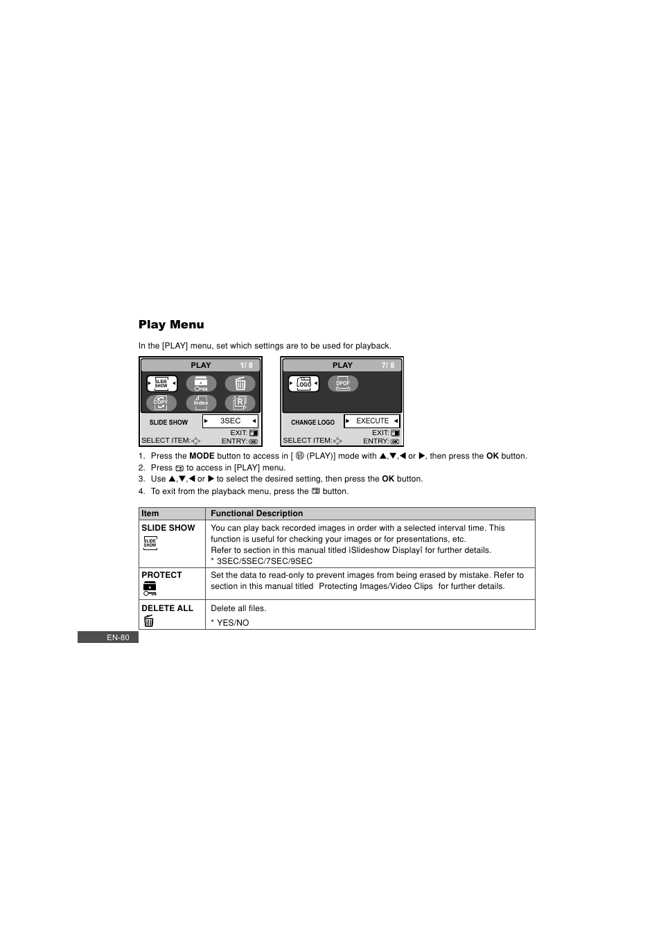 Play menu | Pioneer DC500 User Manual | Page 80 / 110