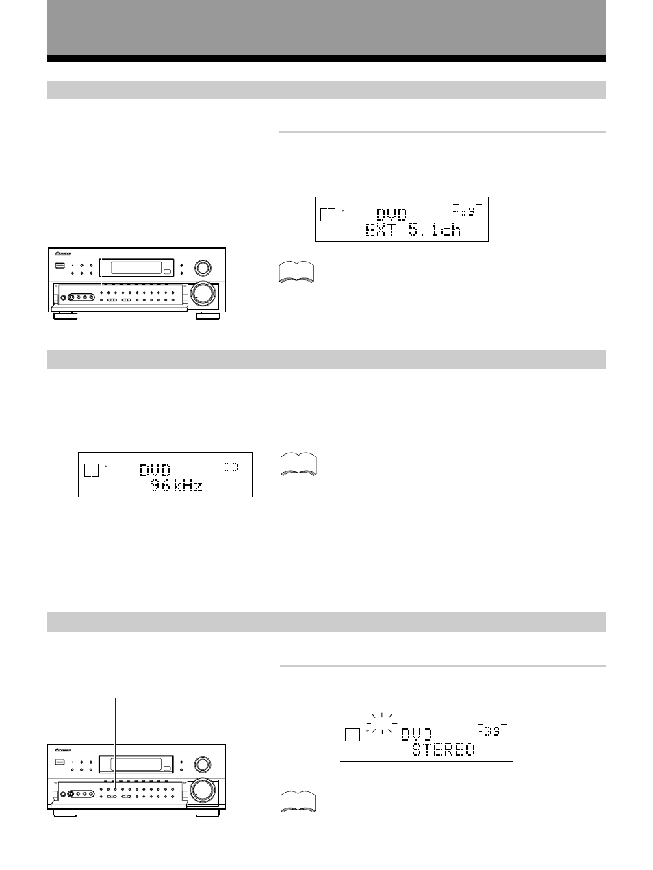 Listening in loudness mode, External decoder playback, 96khz 24bit performance | Press loudness, Basic playback, Press external decoder in | Pioneer VSX-27TX User Manual | Page 42 / 80