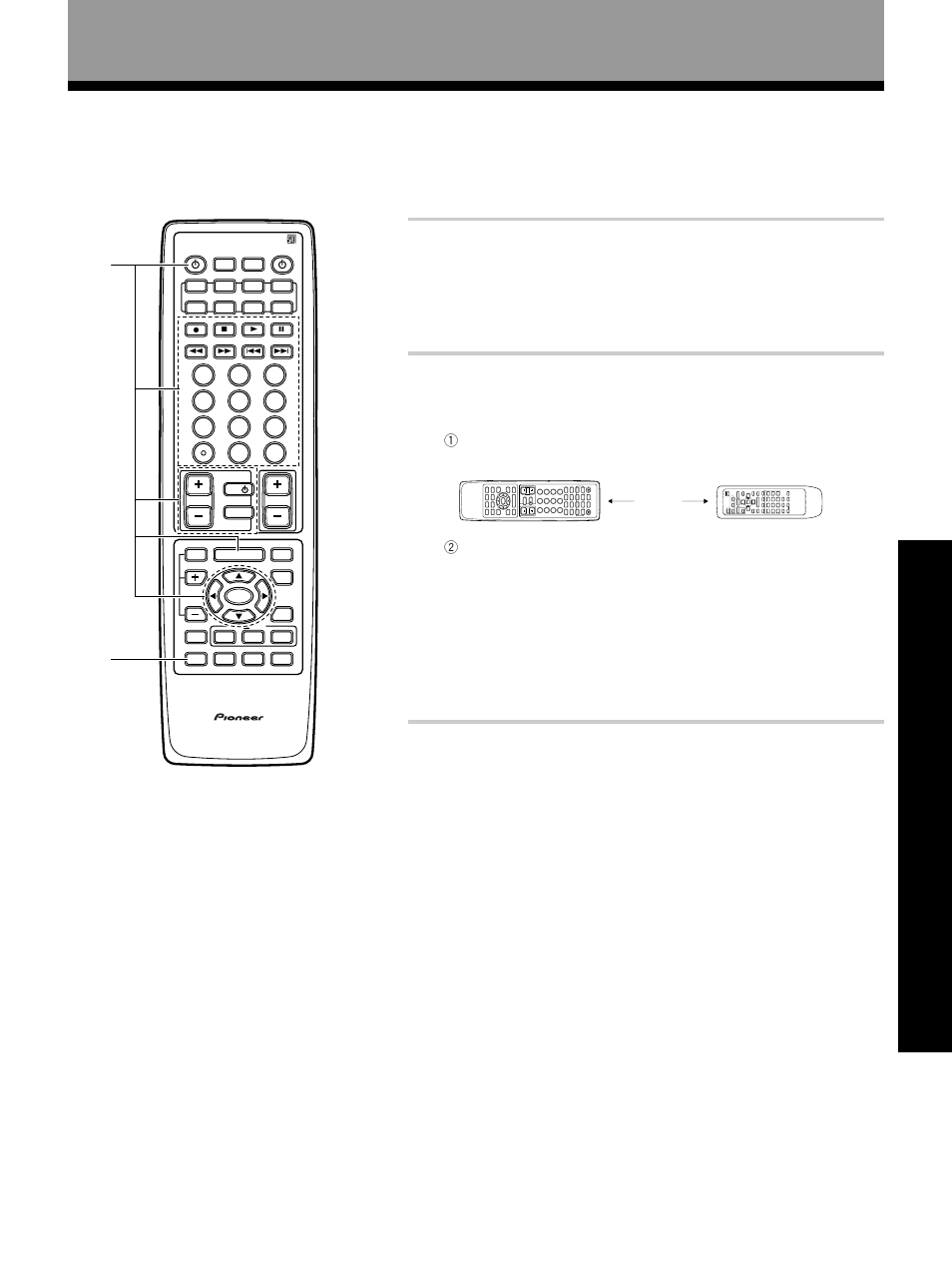 Opera tion, Press the button to be programmed, Press remote setup to exit the learning setup mode | Remote control of other components, 3 inches | Pioneer VSX-27TX User Manual | Page 51 / 80