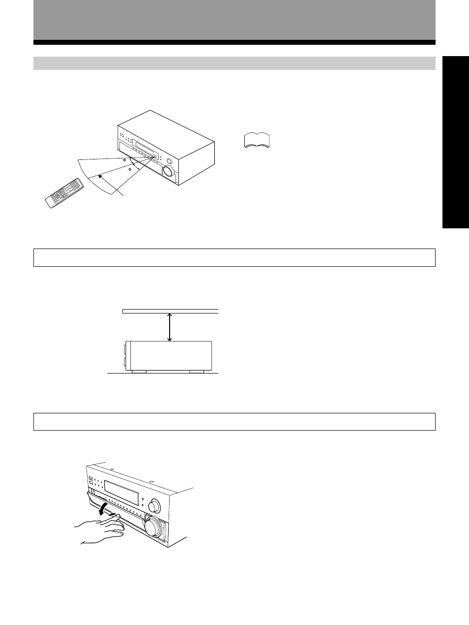 Installing the receiver opening the front panel, Installing the receiver, Opening the front panel | Pioneer VSX-27TX User Manual | Page 7 / 80