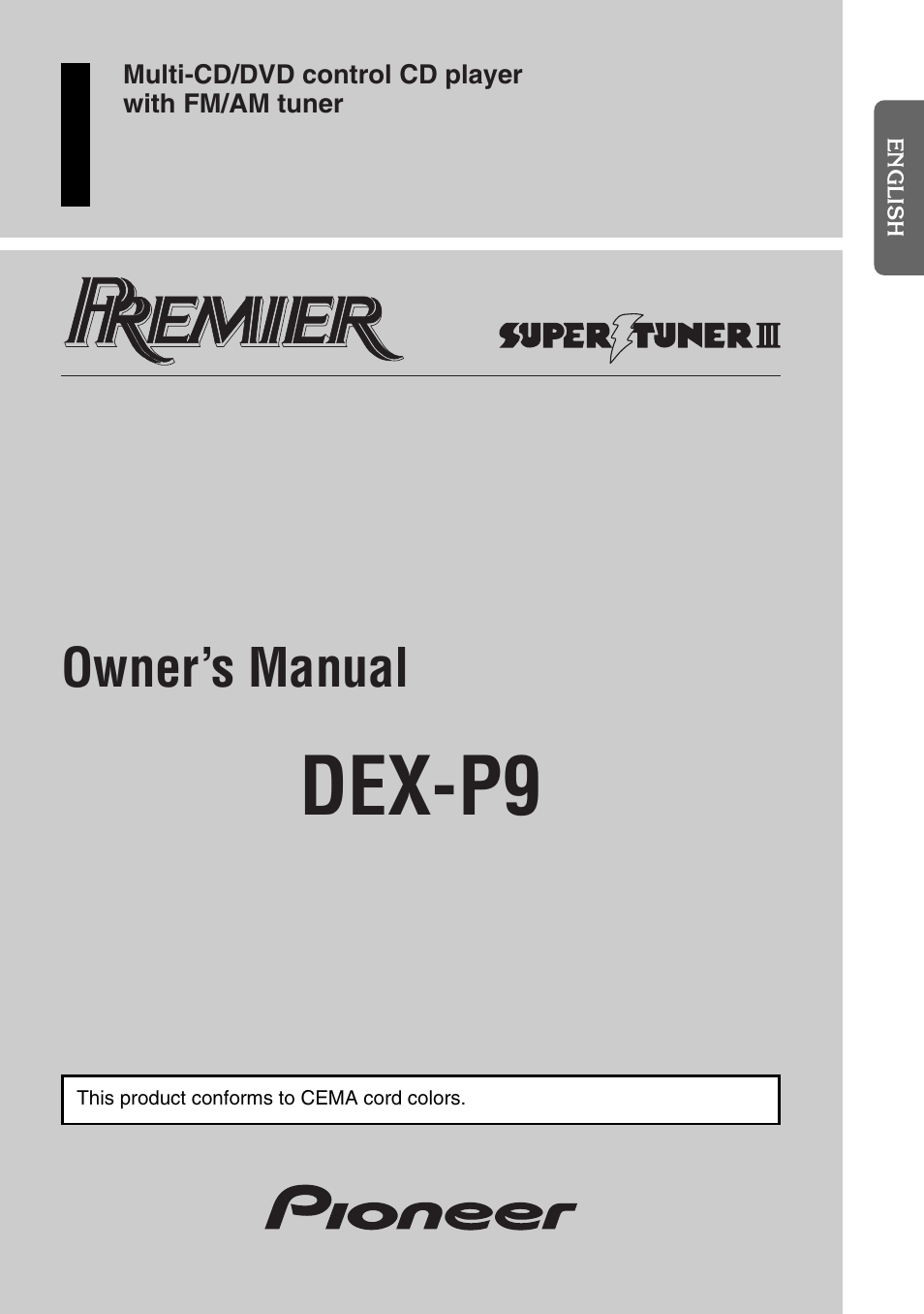 Pioneer DEX-P9 User Manual | 88 pages