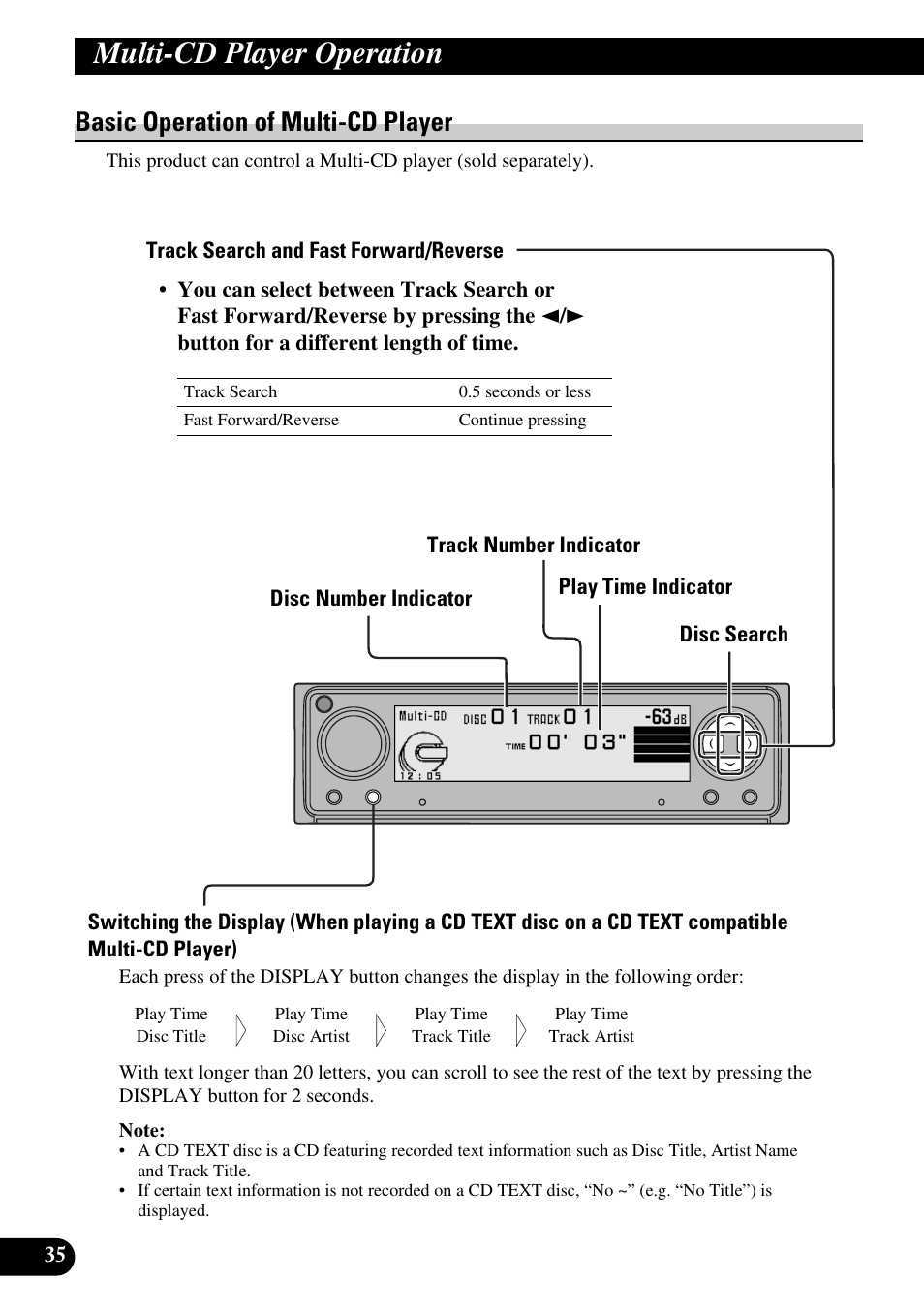 Multi-cd player operation, Basic operation of multi-cd player | Pioneer DEX-P9 User Manual | Page 36 / 88