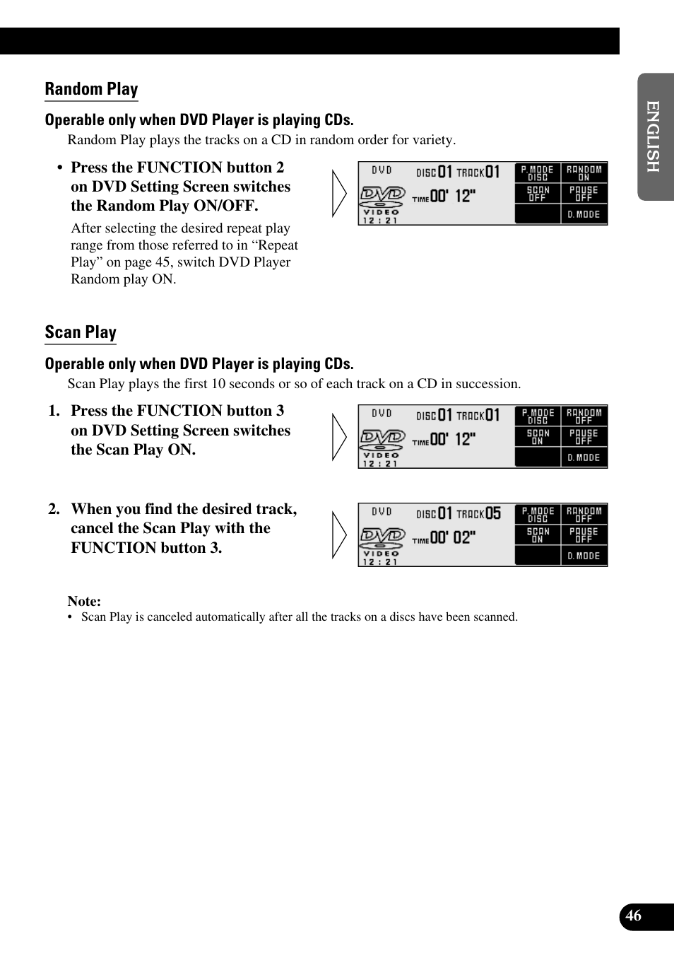 Random play, Scan play | Pioneer DEX-P9 User Manual | Page 47 / 88