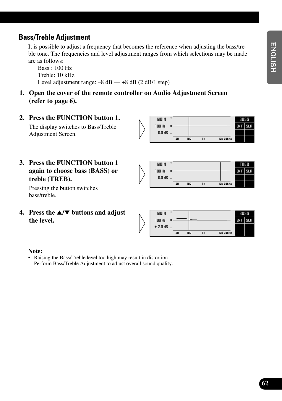 Bass/treble adjustment | Pioneer DEX-P9 User Manual | Page 63 / 88